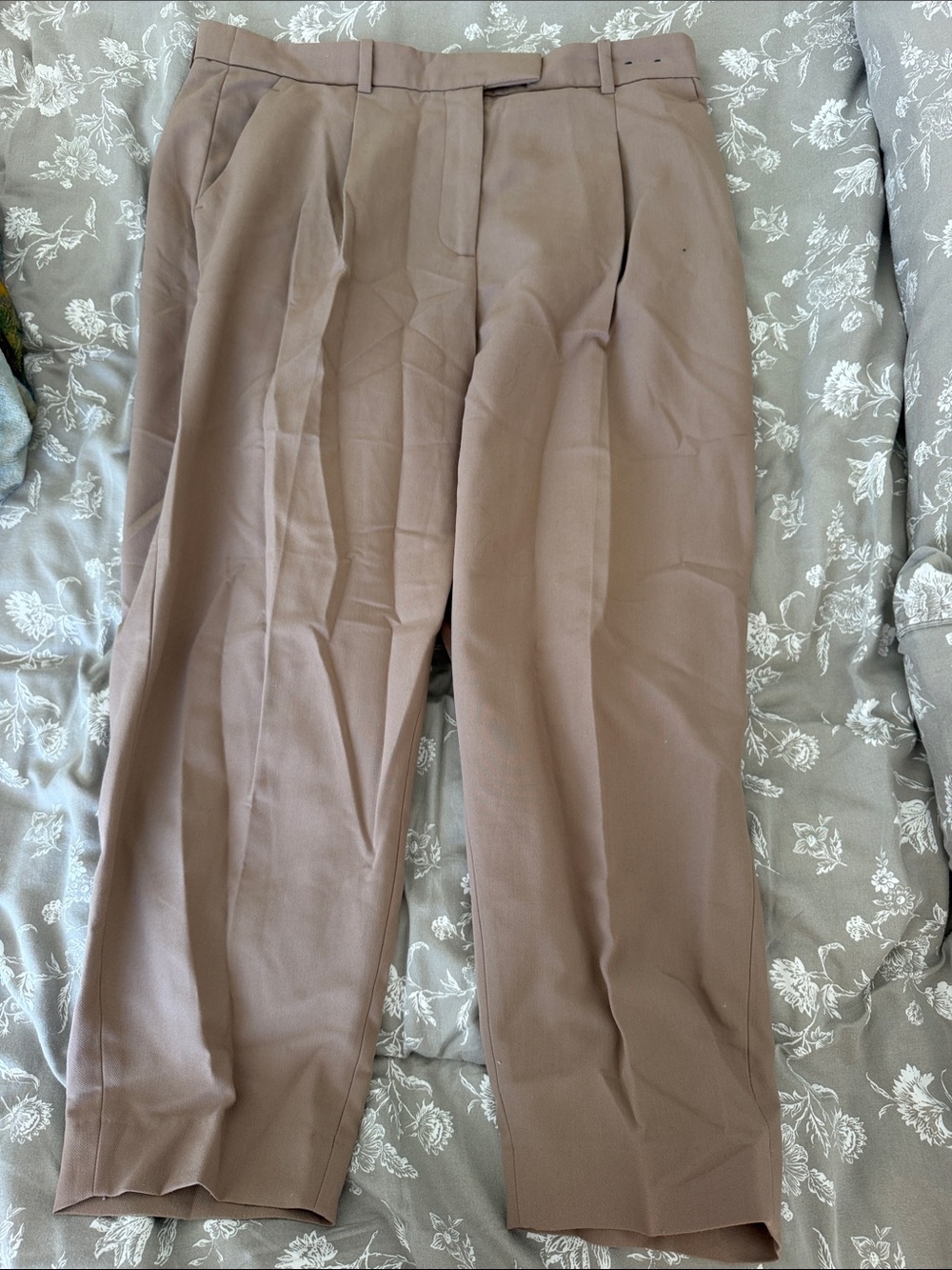 Abercrombie & Fitch Women's Tailored Pleated Trousers in Mauve Taupe